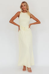 Casino Gold Hardware Ribbed Maxi Dress Butter